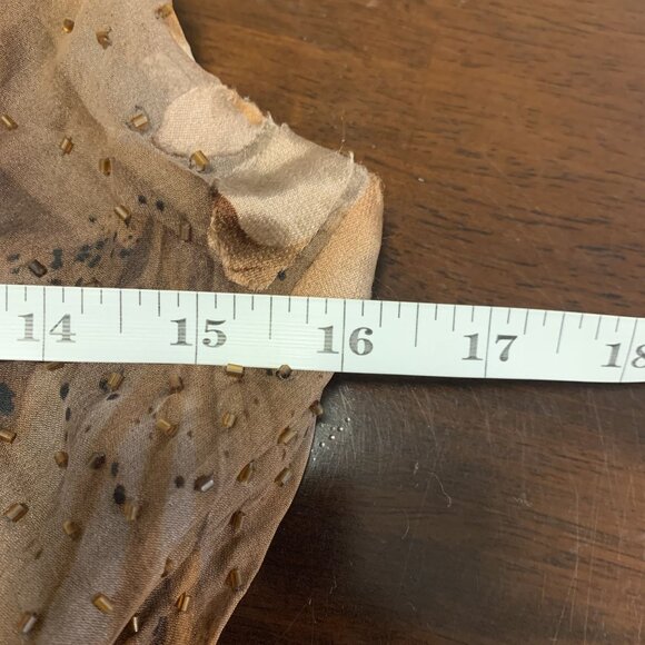 Rue De La Paix 10 Floral Y2K Beaded Ruffle Maxi Dress Brown Black - Picture 4 of 5